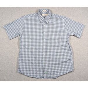 Onward Reserve Men Shirt Large‎ Plaid Short Sleeve Classic Fit Nylon Blend